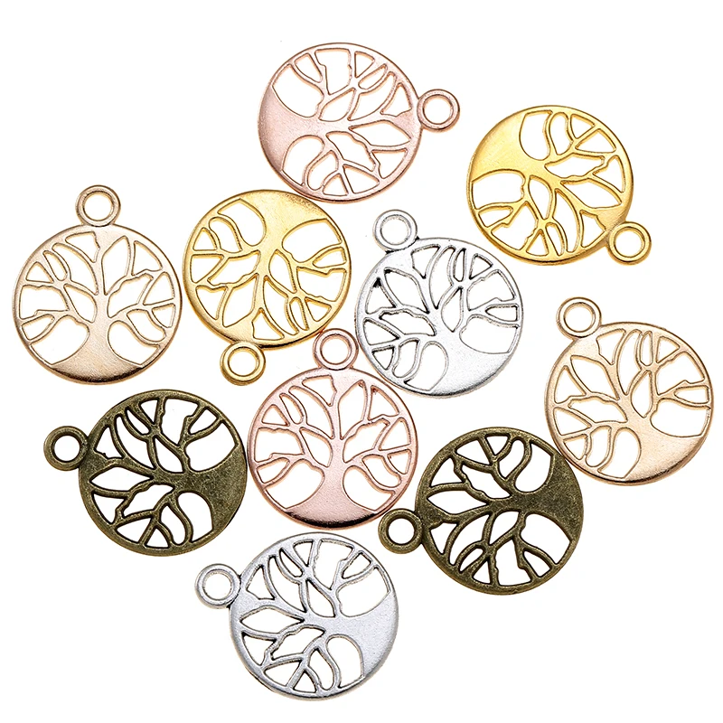 30pcs 5 colours Tree of life  Charm Pendants Jewelry Accessories Making Bracelet necklace DIY 18*15mm