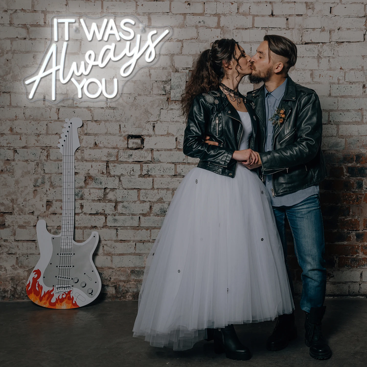 It Was Always You Neon Signs White Led Dimmable Neon Light for Wedding Party Anniversary Living Room Wall Decor Neon Sign