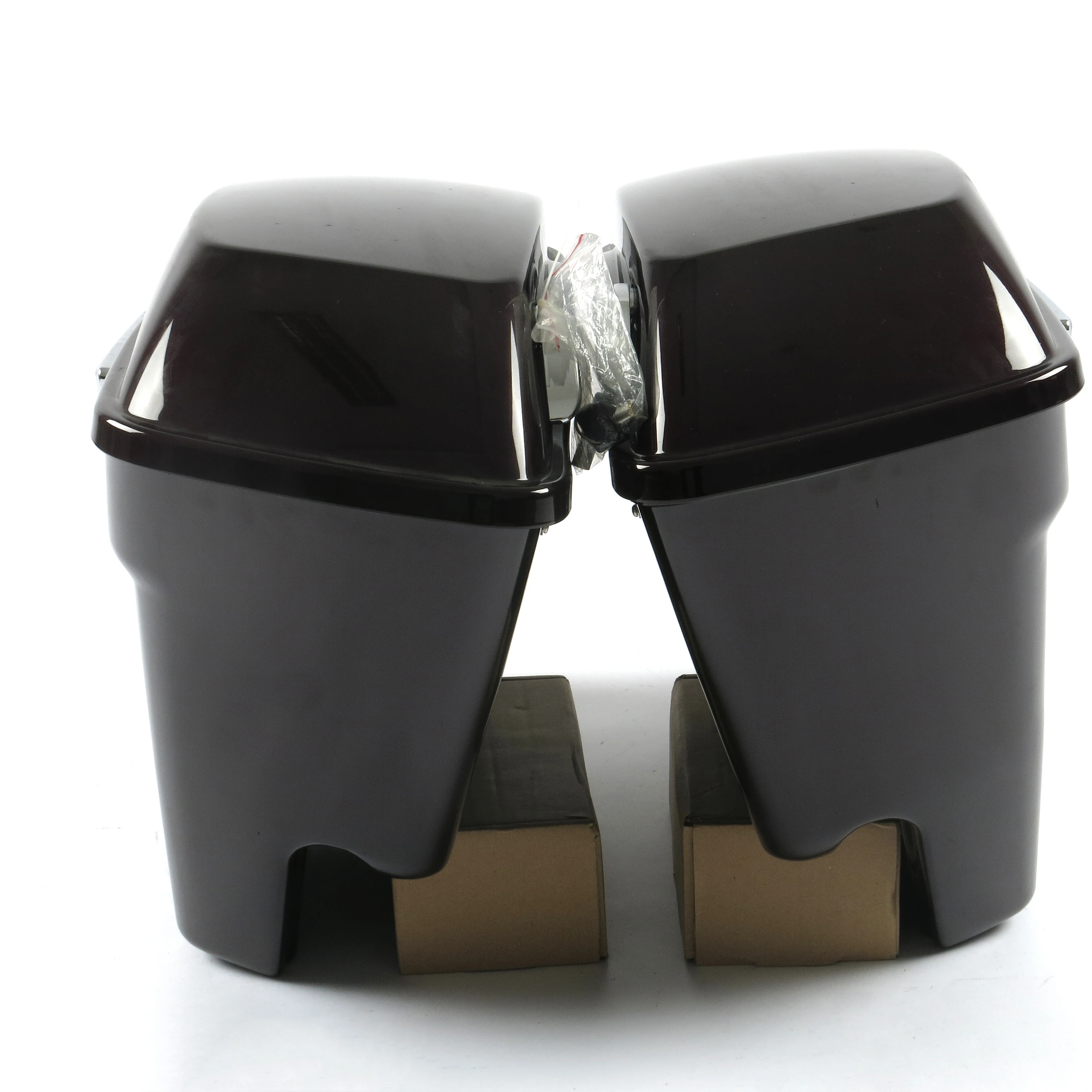 Black Cherry  Extend Motorcycle Saddlebag Hard Assembly w Lids One Touch Hinge Lock Kit for H-D Touring Models 2014-2019