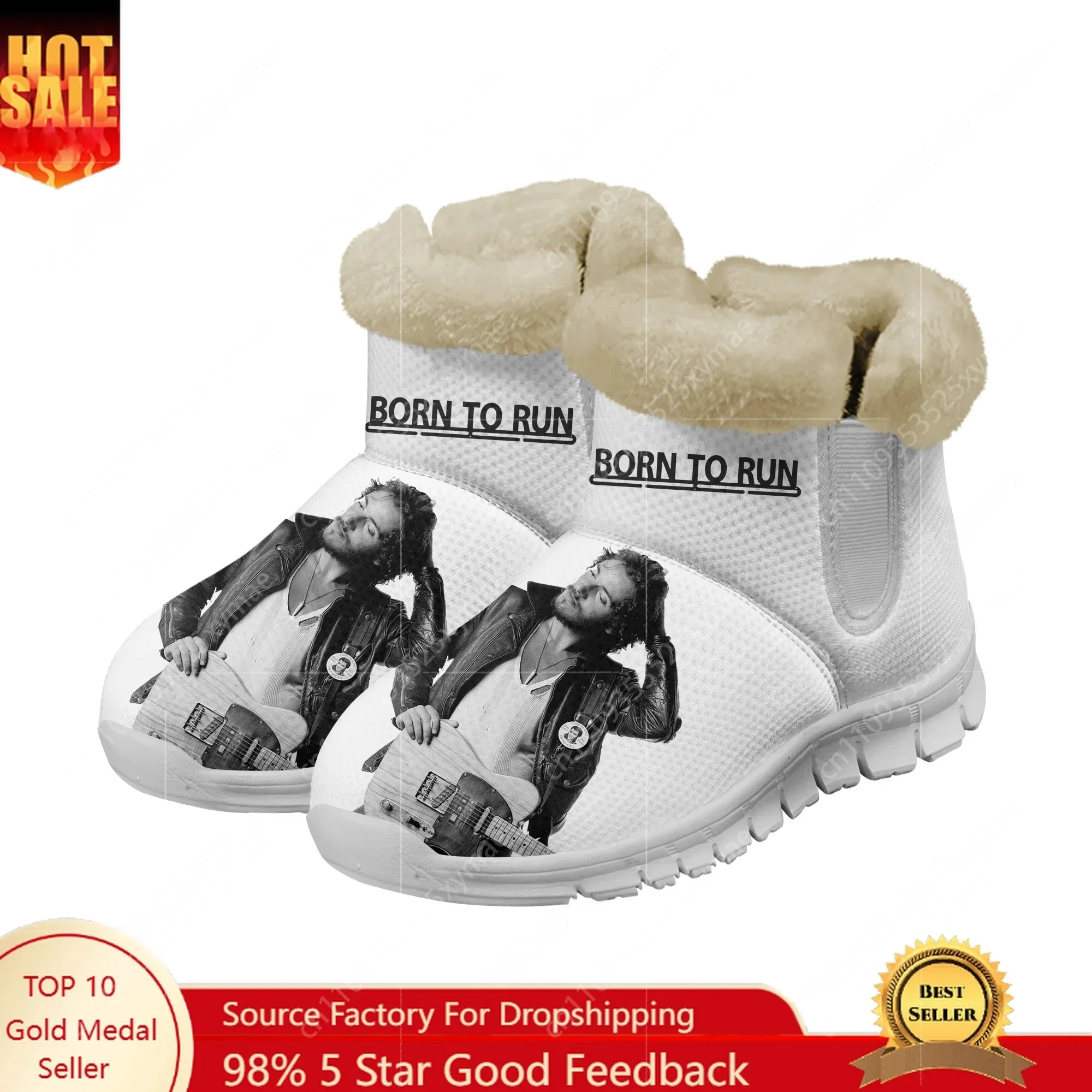 Hot Cool Bruce Springsteen Snow Boots Born To Run Mens Womens Shoe Keep Warm Casual Lightweight Couple Sports Custom Sneakers