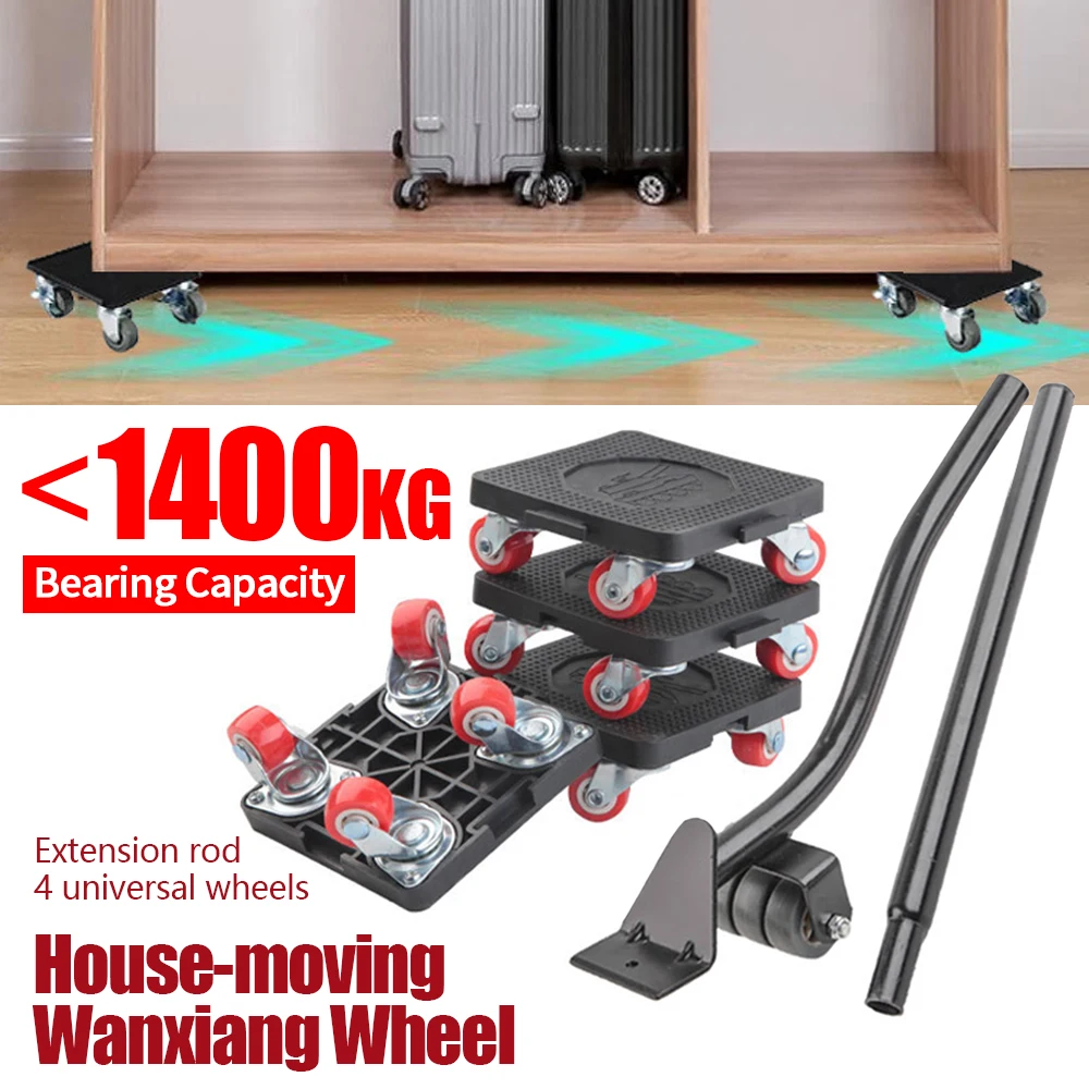 

400KG Heavy Duty Furniture Lifter Transport Mover Lifter Slides Wheel Easy Furniture Mover Tool Set Wheel Roller Bar Hand Tools