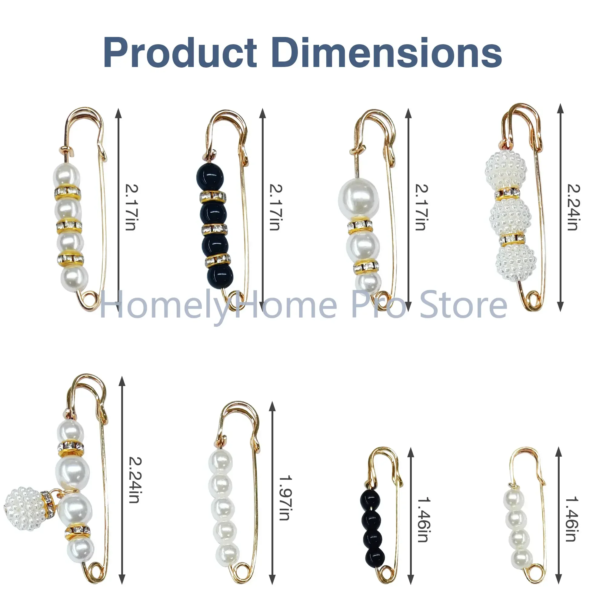 16 Counts Pearl Brooch Pins, Faux Pearl Brooches, No Sewing Sweater Shawl Safety Pins Cardigan Collar Safety Pins for Women