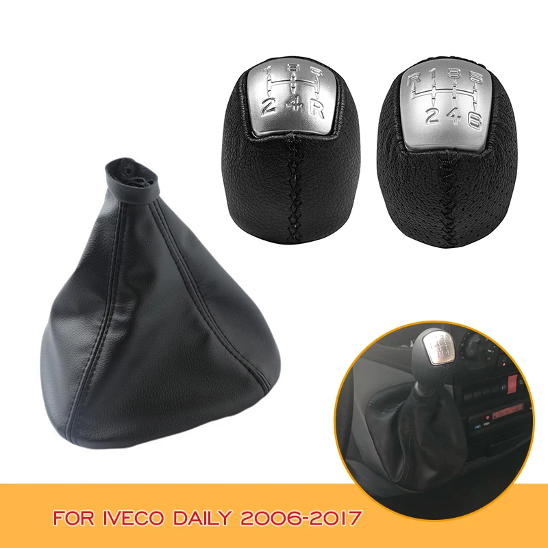 

5/6 Speed Gear Shift Knob Lever Shifter Gaitor Boot For IVECO DAILY 2006 2007 2008 2009 2010 2011 2012 2013 2014 2015 2016 2017