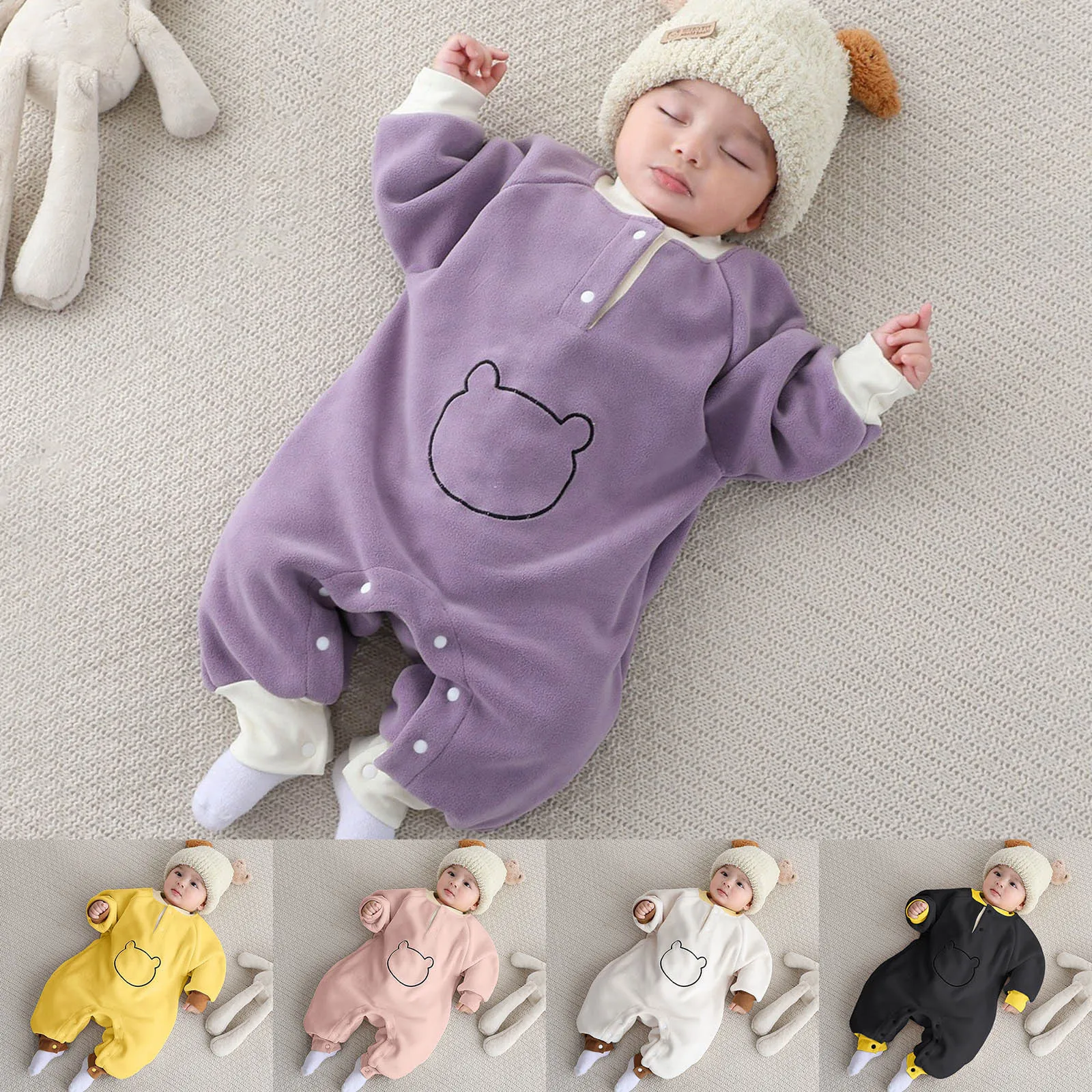 

Baby Cartoon Romper Cotton Knitted Newborn Boy Girl Jumpsuit Outfit Long Sleeve Fall Toddler Infant Winter Clothing Cute Onesies