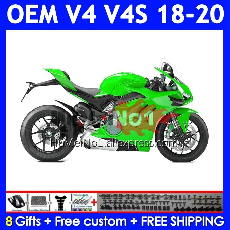 Factory Green Injection Bodys For DUCATI Panigale V4 V 4 S R V4S V4R 327No.62 V4-S V4-R 2018 2019 2020 18 19 20 OEM Fairing Kit