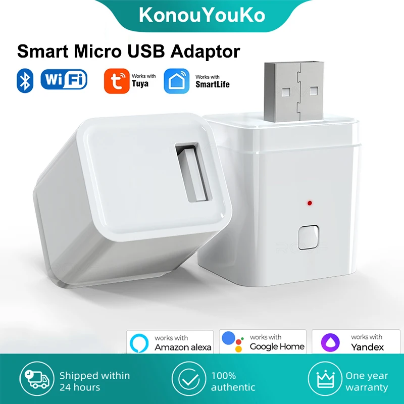 Tuya Smart Home adattatore Micro USB Smart Plug caricabatterie per telefono cellulare 5V WiFi Mini adattatore di alimentazione USB funziona con