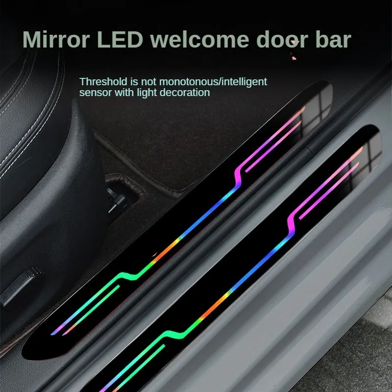 【】Customized】 car welcome pedal wear-resistant plate mirror surface threshold edge wear-resistant decorative threshold light