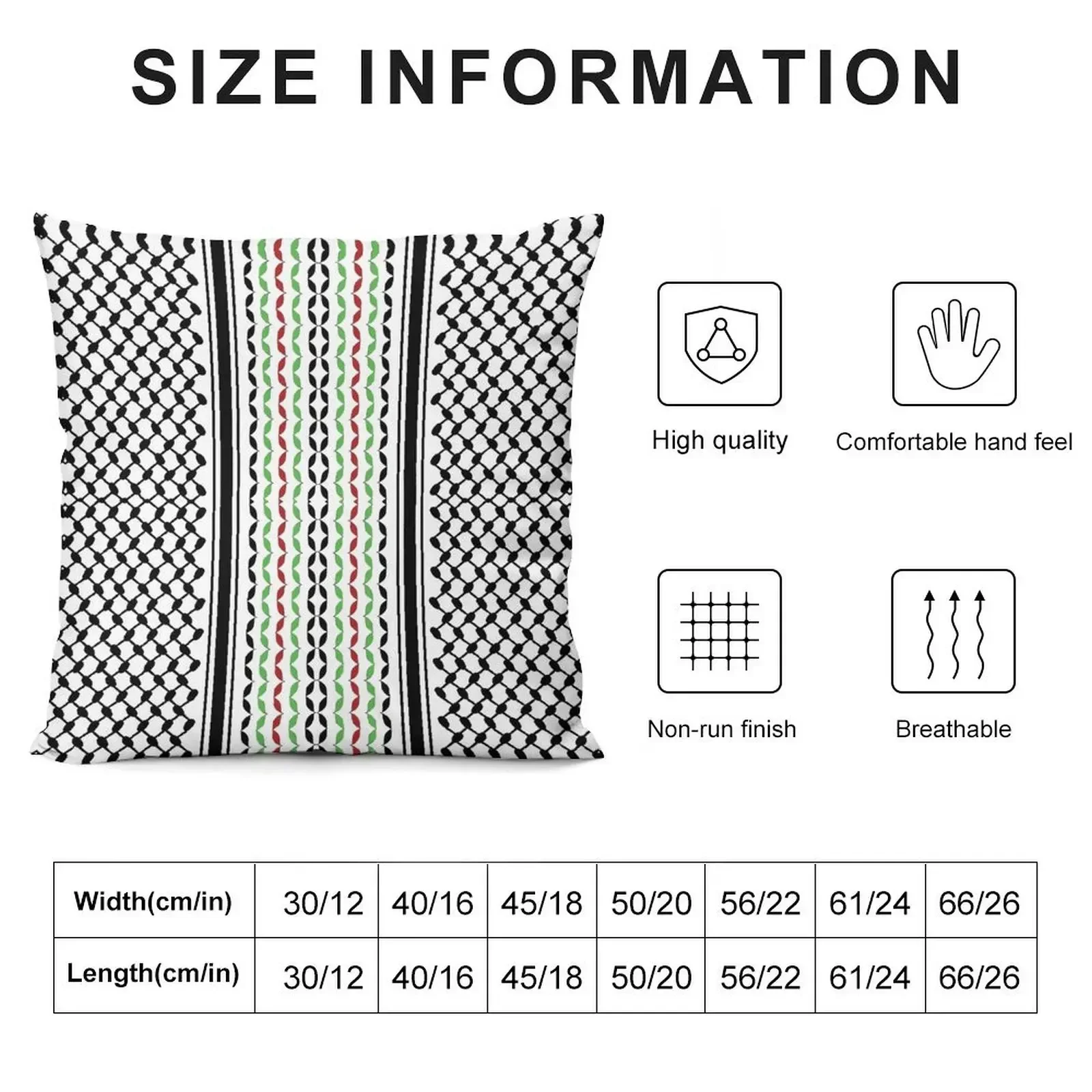 Multi Colors Vertical Keffiyeh in White Throw Pillow Sofa Cushions Cover Bed pillowcases bed pillows pillow