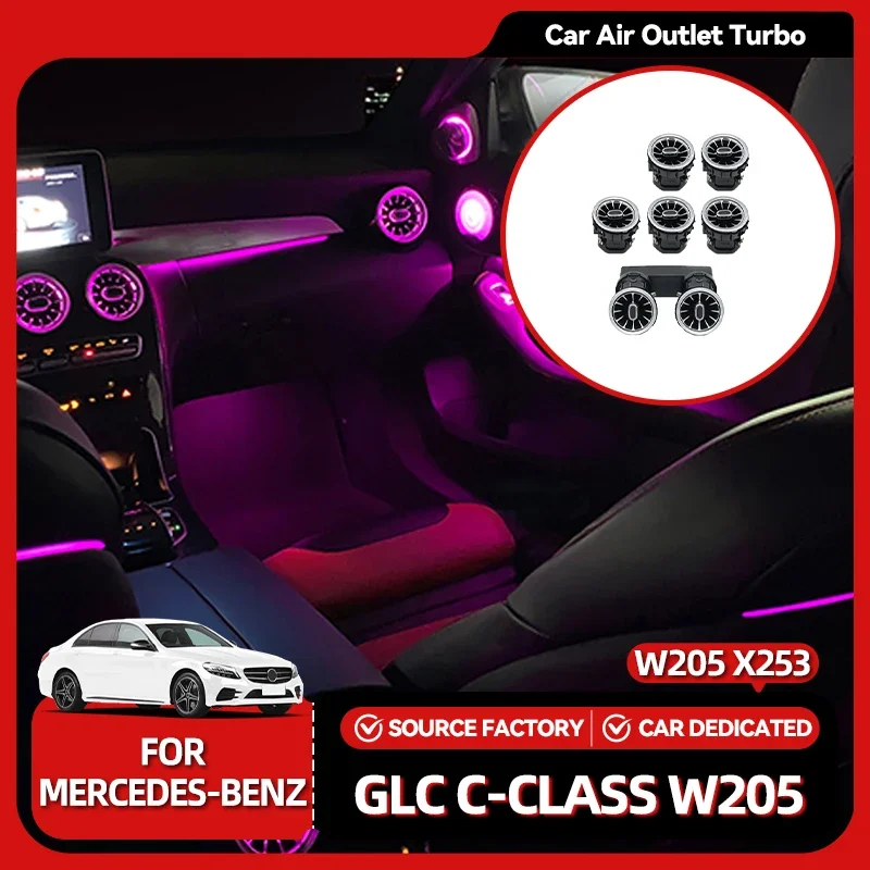 

Лидер продаж, светодиодные молдинги для Mercedes-Benz GLC C-Class W205 X253, 64 цвета, автомобильное воздуховыпускное отверстие, турбовентилятор, Neoncar Acce