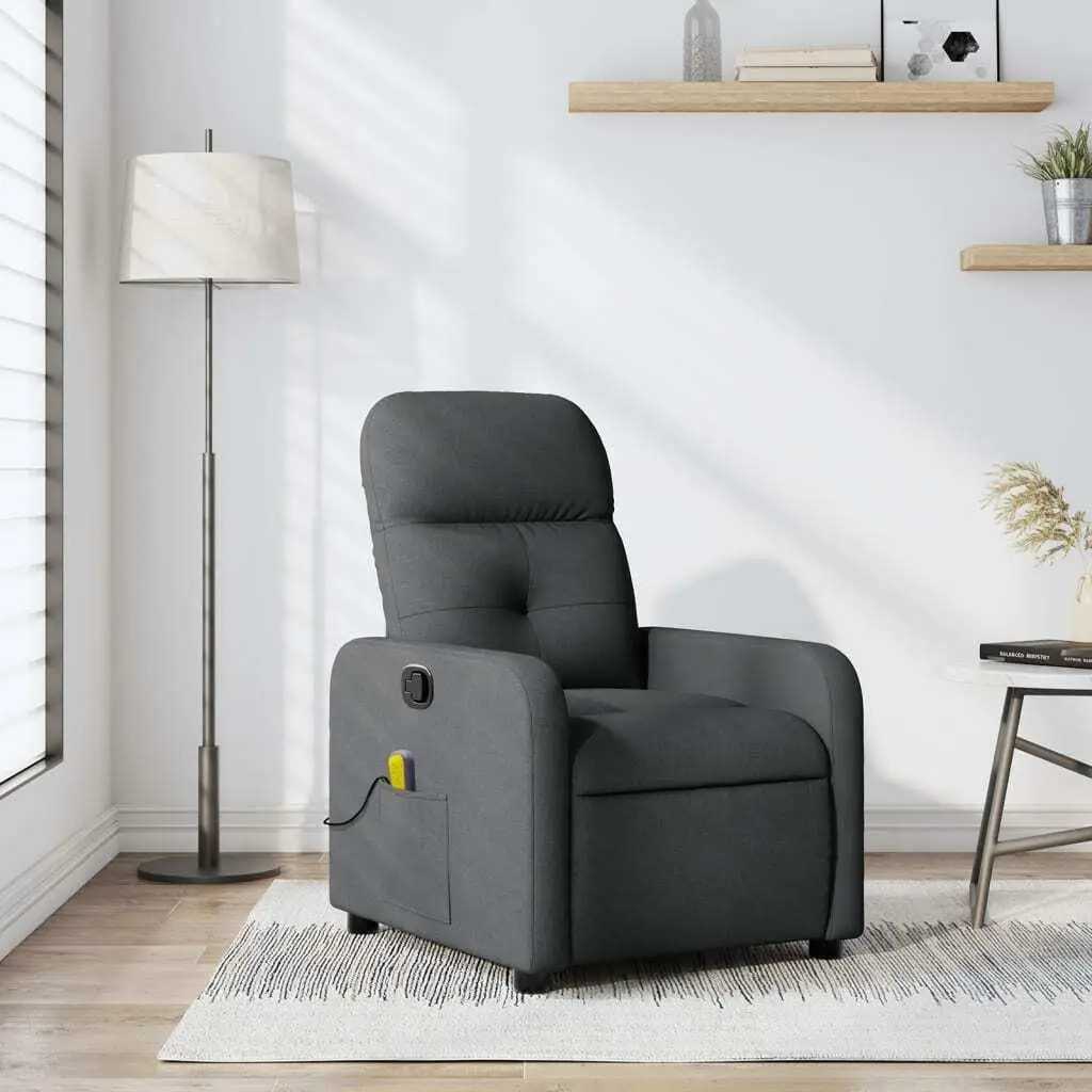 Dark Gray Fabric Massage Recliner  for Comfort  Relaxation