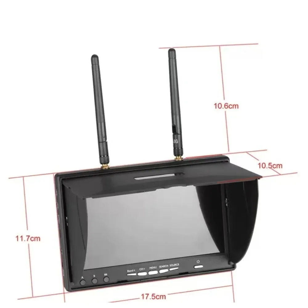 7-Inch LCD5802D 5.8G 40CH FPV Monitor for Multicopters Dr-ones 800x480 Accessory DVR 2.4Ghz Built-in Battery Charger Included