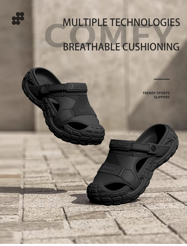 EVA-Sandalen für Herren im Sommer, mit Dicker Weicher Sohle für Outdoor-Aktivitäten, Strandschuhe für Freizeitsport und Perforierte Schuhe – Detail 1