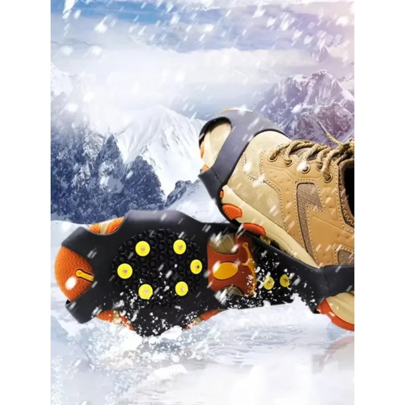 Outdoor 10Teeth Climbing Crampons Anti-Slip Mountaineering Cleats Unisex Snow Claw Shoe Covers Walking Hiking Accessories Spikes