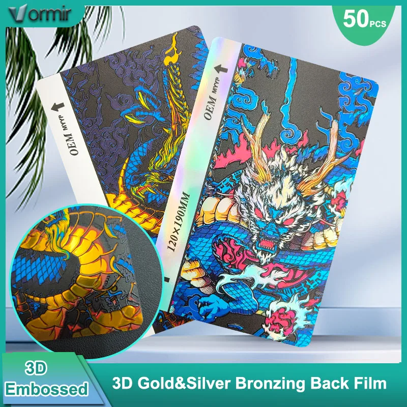 

Vormir 50pcs 3D Relief Gold Silver Bronzing Phone Skin Stickers Back Cover Film Decoration Stickers for Plotter Cutting Machine