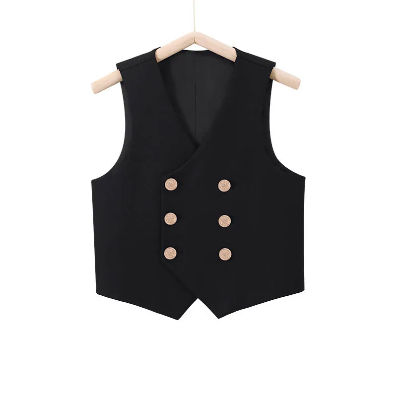 School Kids Comfortable Host Waistcoat Children Formal Photograph Ceremony Vest Prince Boys Piano Party Show Performance Costume