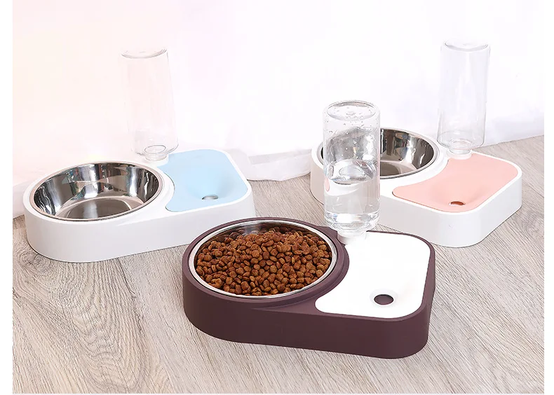 Portable Pet Dog Cat Collapsible Plastic Stainless Steel Water Bowl Food Feeder