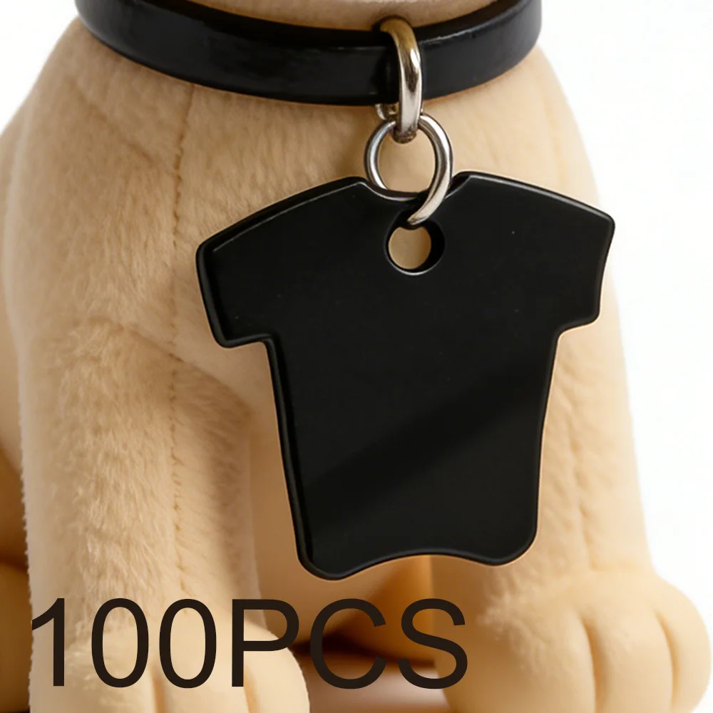 

Wholesale 100Pcs Dog Custom ID Tag Clothes Shape Aluminium Personalized Puppy Engraving Anti-lost Keyring Pendant Adornment