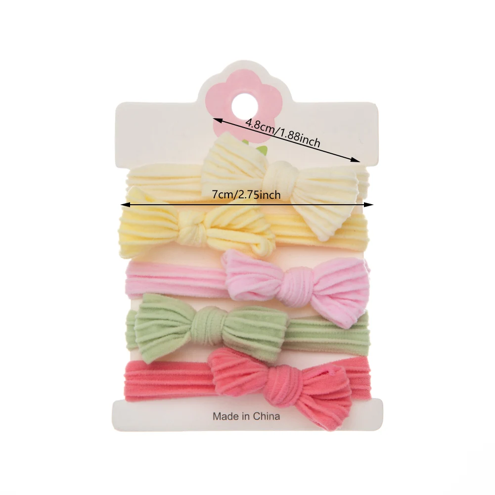 5Pcs/Lot Candy Color Nylon Hair Ties Scrunchies Elastic Wrinkle Ponytail Holder Rubber Bands Vintage Korean Hair Accessories