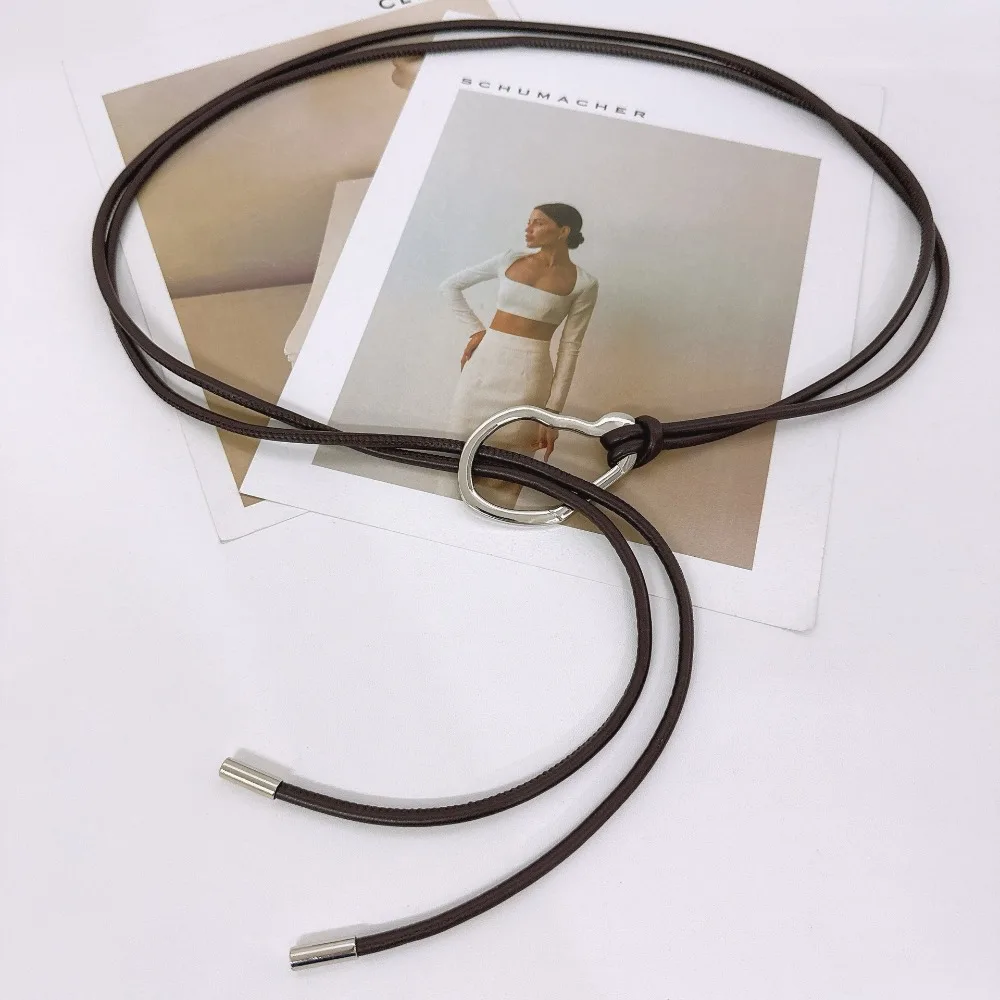 

Fashion Slimming Leather Rope Waist Chain Multi-Use Elegant Waist-Cinching Belt Versatile Thin Rope Waist Rope Party