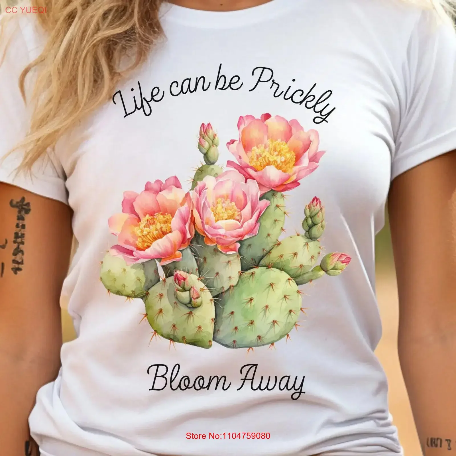 Motivational T Shirt for tal Health Life can be Prickly Desert Cactus Self Care Positive Thoughts vintage Washed Stylish