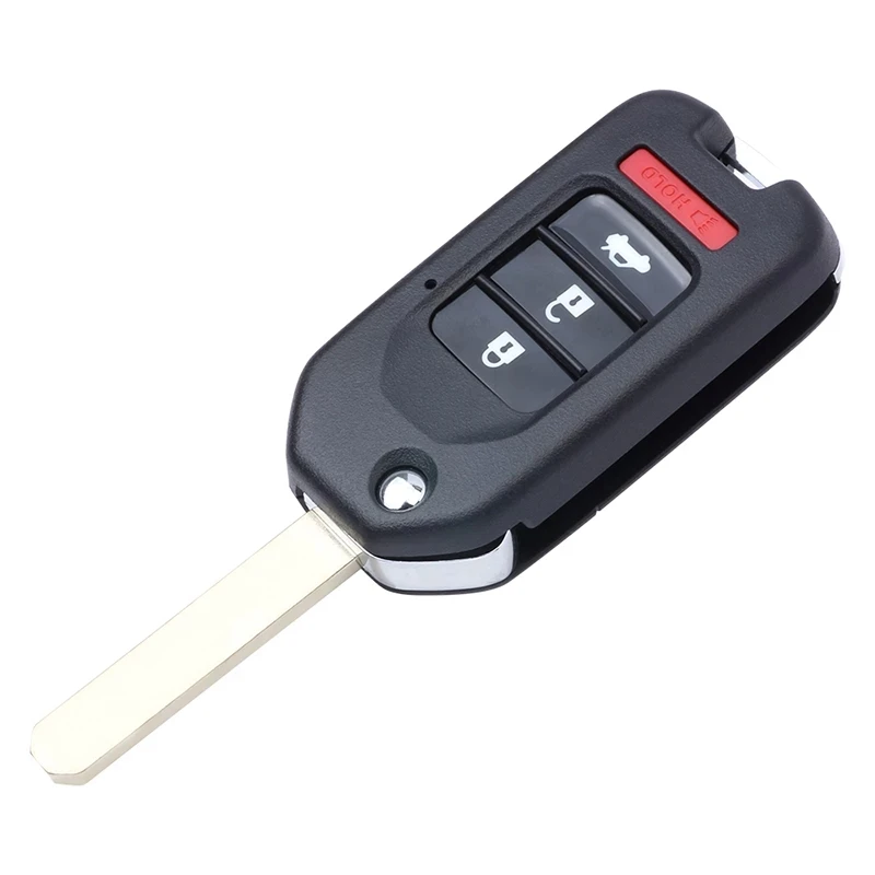 KEYECU 4 Buttons Modified Flip Remote Key Shell For Honda FIT ACCORD XRV VEZEL CITY JAZZ CIVIC HRV Folding Car Key Case Fob