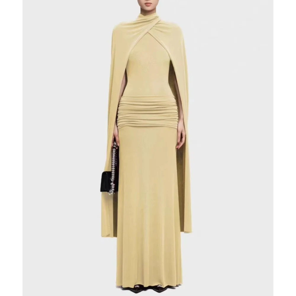 فساتين سهرة أنيقة ذات ثنيات ضيقة، فستان طويل مثير للمشاهير، فستان رائع عالي الجودة للحفلات الراقصة للنساء حسب الطلب