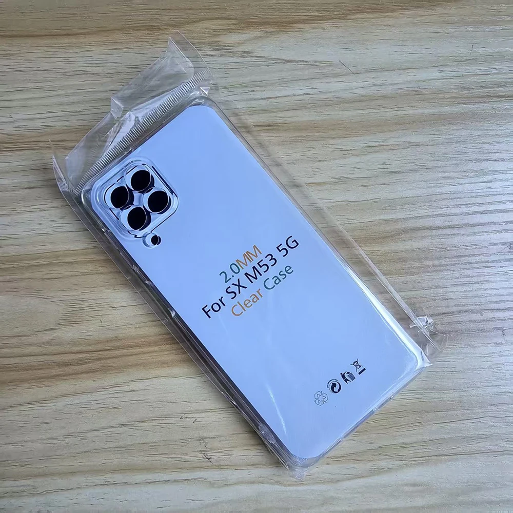2,0 mm klare Hülle für Samsung Galaxy M53 5G, weiche TPU-Hülle für Samsung M53 5G, transparente Handyhülle