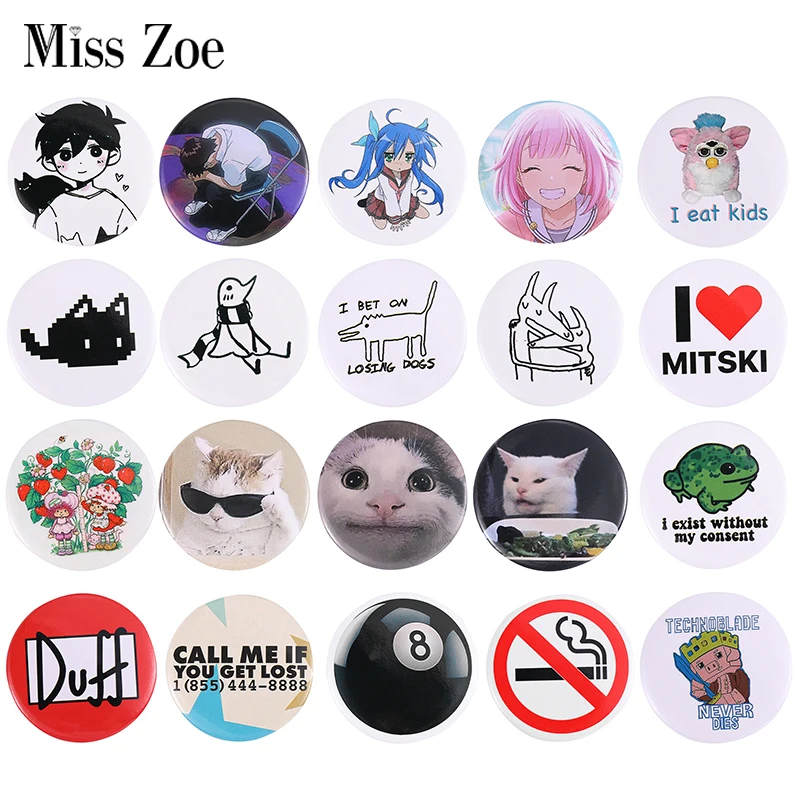 Tinplate Soft Button Pin Animation Cute Animal Brooch Clothes Funny Metal Hat Collar Creative Jewelry Gift Lapel Pin Badge 2022