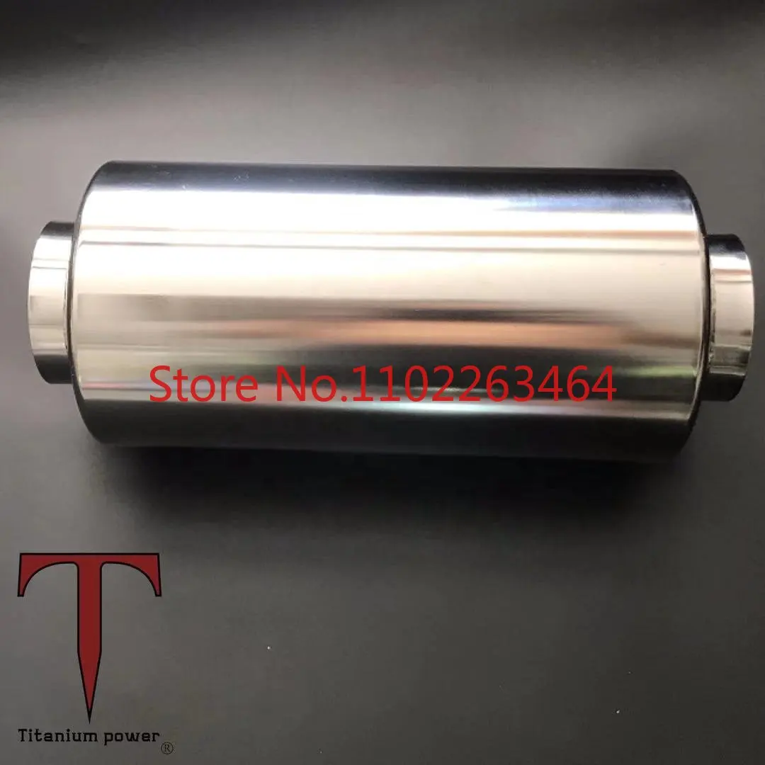 Titanium Muffler exhaust with Perforated Pipe and stuffing steel wool for racing car