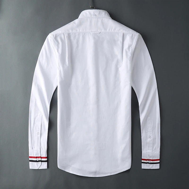 TB THOM Shirts Men 2022 Spring Autumn High Quality Formal Dress Shirts Fashion Brand White Pure Cotton Long Sleeve Shirts