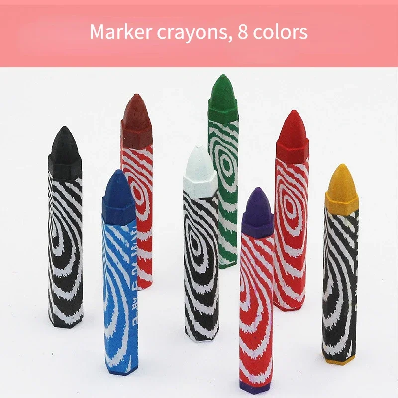 50pcs Woodworking Big Head Crayon Multi-functional Non-dirty Hand Multi-color Writing Mark Stone Wall Pen Art Stationery