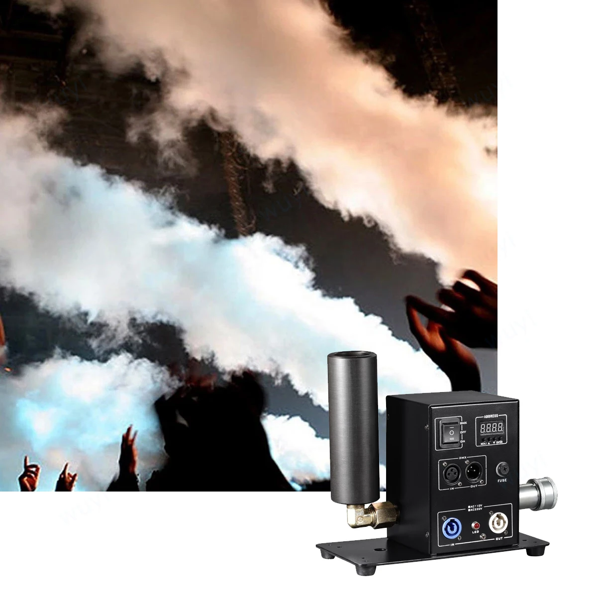 Stage Party Disco Co2 Jet Machine Single Head Spray Cryo Carbon Dioxide Gas Smoke Fog Air Column With DMX Control LCD Display