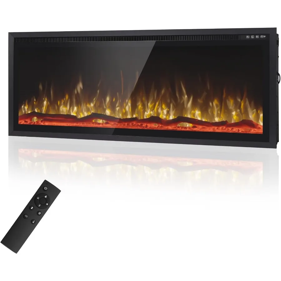 

50 Электрический камин, встраиваемый или настенный, ультратонкий дизайн с опциями бревна и кристаллического пламени, 750 Вт, 1500 Вт, реклама нагрева