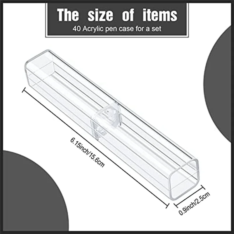 Plastic Clear Acrylic Pen Case, Gift Empty Pencil Boxes Plastic Pen Storage Transparent Plastic Pencil Boxes (40 Pieces)