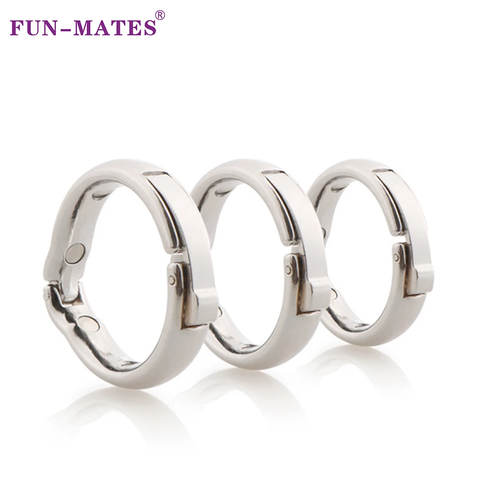 3pcs Metal Penis Cock Ring Male Stainless Steel Penis Ring Delay Ejaculation Scrotum Binding anillos para hombre Sex Toy For Men