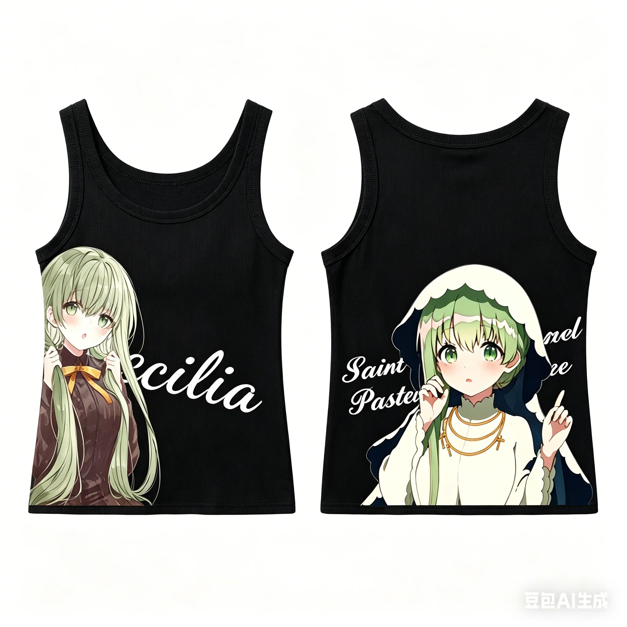 Saint Cecilia and Pastor Lawrence Ribbed Tank personality Clothes New Model Anime T-shirt Yearround clothing Plus Size Y2k Short