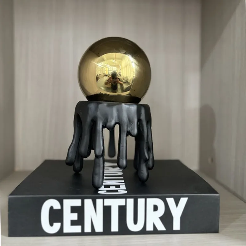 

Современные фигурки, роскошные миниатюрные металлические шаровые украшения, креативное современное скандинавское искусство, книга, украшения для уголоков, предметы для украшения дома