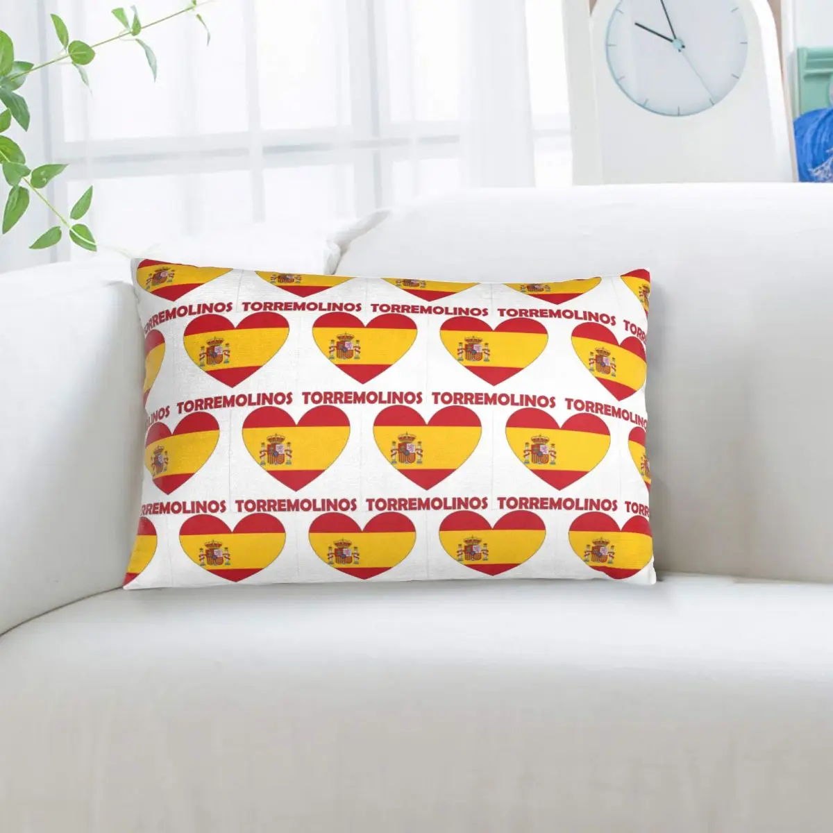 

Heart Flag Love Torremolinos Spain Rectangle Pillowcase Cushion Cover Decor Bedroom Bed Home Comfort Throw Pillow