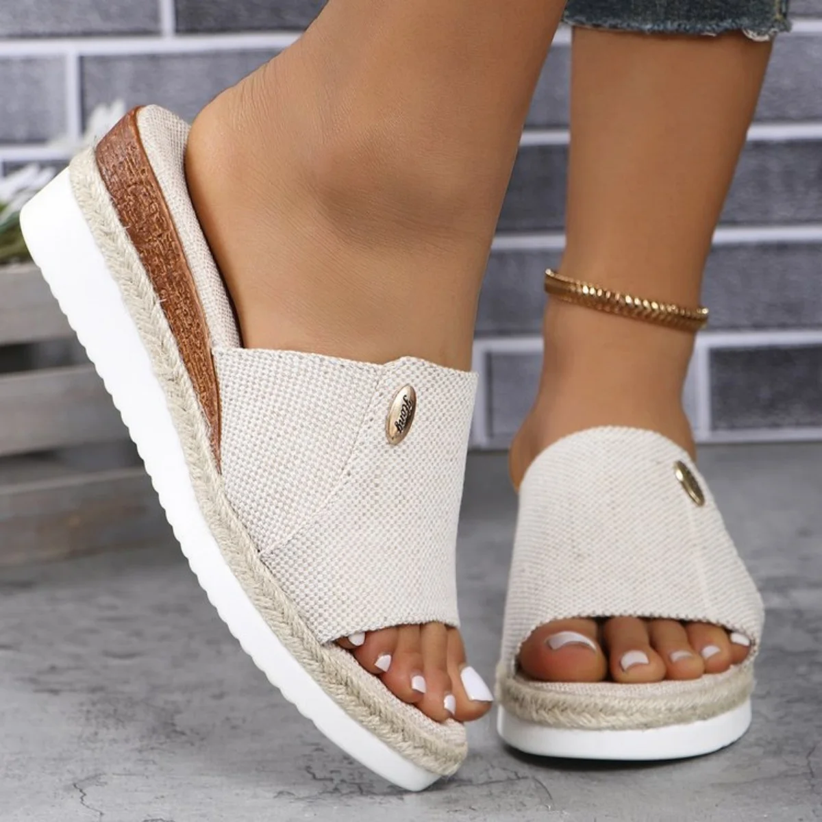 Wedge Heel Slippers Women Summer Shoes Women's Sandals Casual Indoor Outdoor Slipper Sandals for Beach Zapatos Mujer Slippers