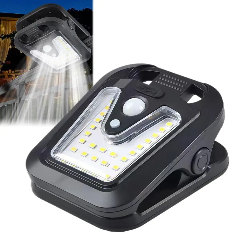 

Лампа для двора на солнечной энергии, домашнее садовое освещение, многофункциональная уличная лампа с зажимом для лужайки, датчик человеческого тела