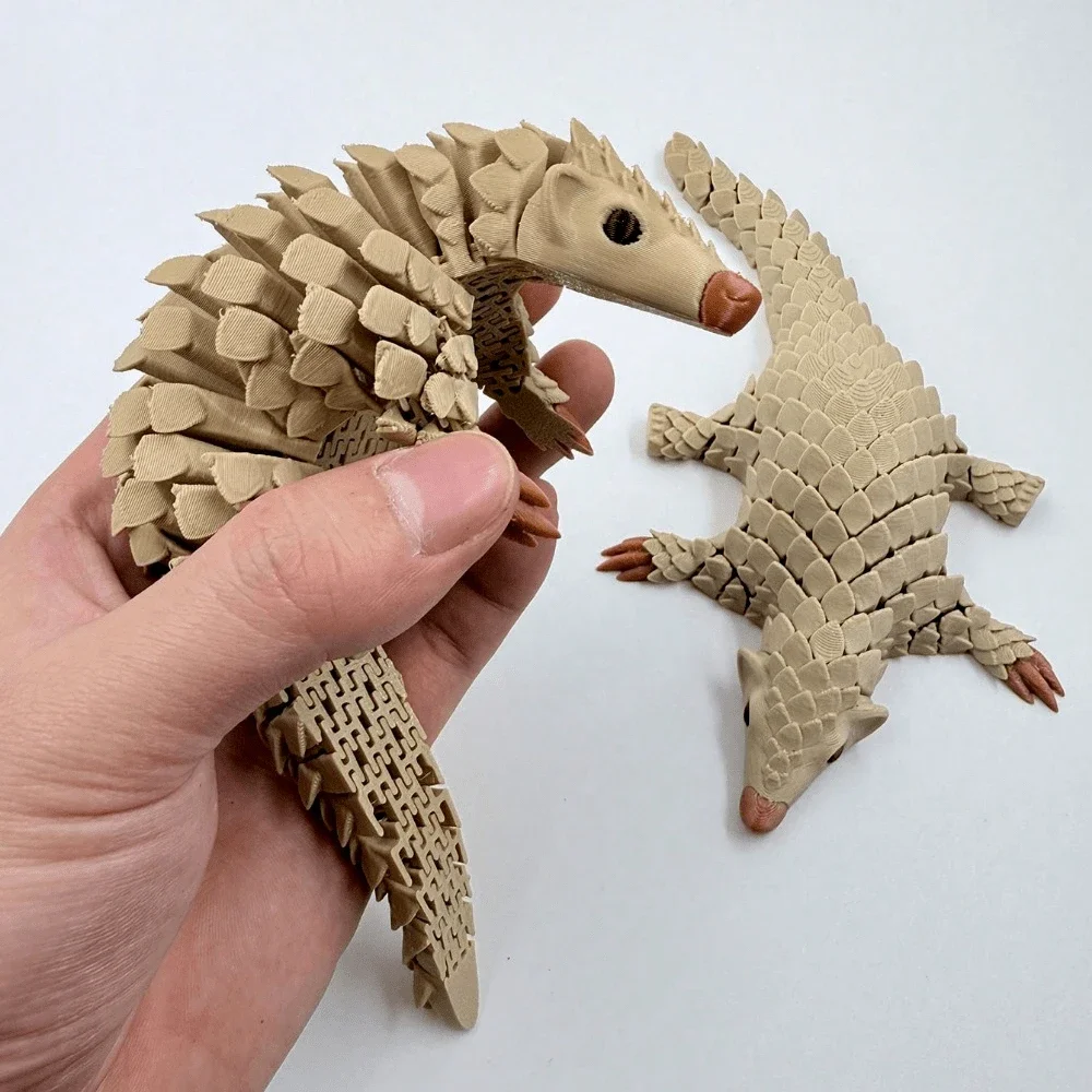 2/3 pcs 3D Printed Pangolin Toy Articulated Joint Movable Animal Model Desktop Home Office Decor Collectible Creative Gift