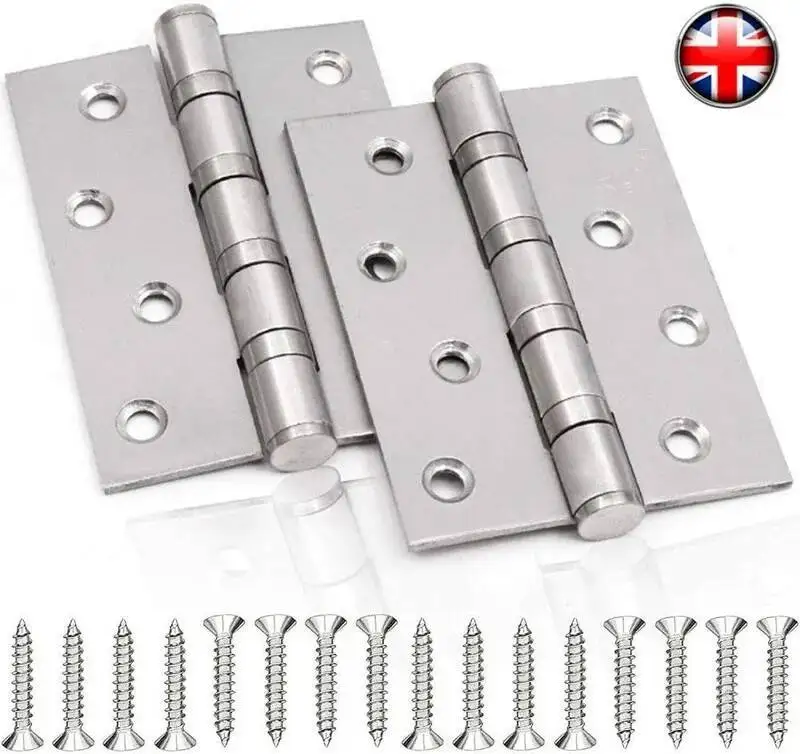 4 Zoll robuste Kugellagerscharniere aus Edelstahl, 100 x 78 mm, universelle Türbeschläge für Schrankmöbelbeschläge zu Hause