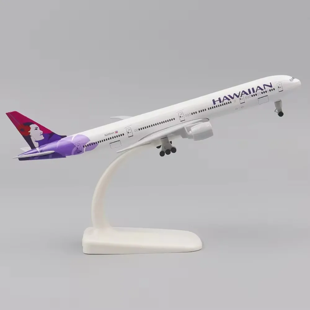 20CM Metal Hawaiian Aircraft Model 1:400 Boeing 777 Metal Replica Alloy Material With Landing Gear Collection Toy Gift