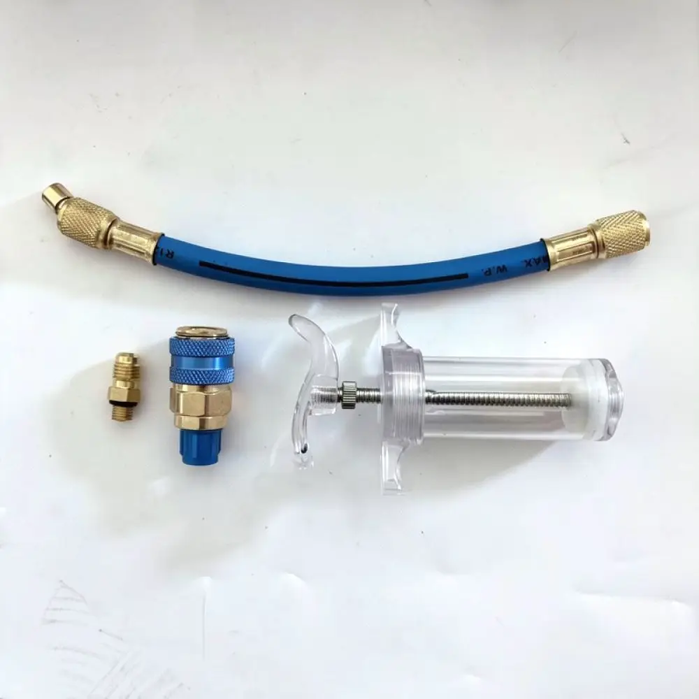 Vehicle AC Oil Injector Dispenser Hose Auto Air Conditioning Refrigerant Dye Maintenance Filler Repair Tool