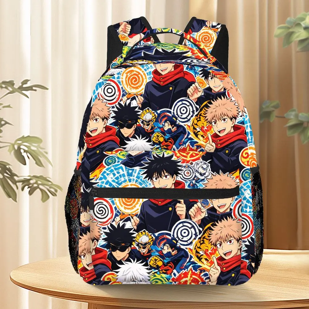 Mochila de Anime Jujutsu Kaisen con Estampado de Yuji Megumi Gojo, Bolsa Escolar de Gran Capacidad, Mochila Casual de Viaje