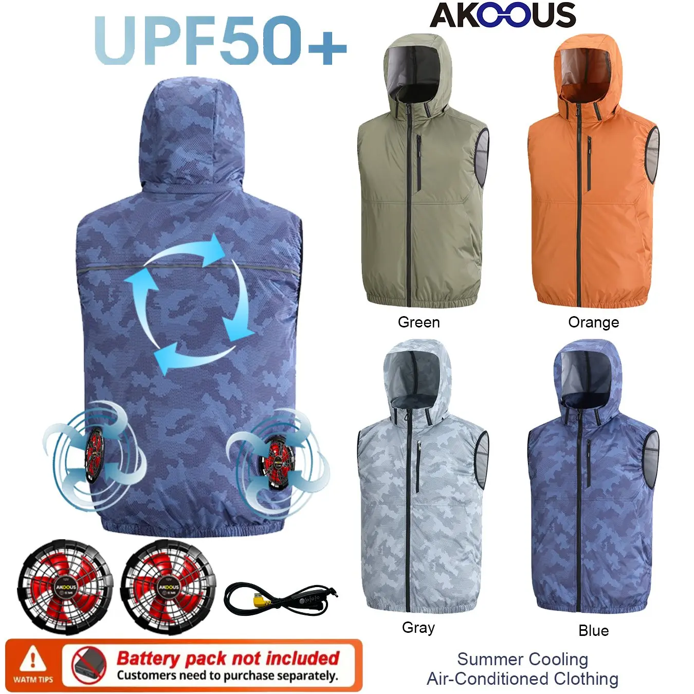 Summer 12V 5V USB Air Conditioned Vest Breathable Short Sleeve Cooling Fan Clothes Heat Resistant Outdoor Working Fishing Campin
