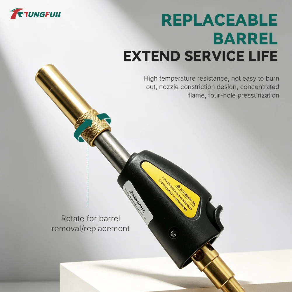 TUNGFULL MAPP Propane Gas Blow Torch Soldering Brazing Welding Torch Gas Burner for Plumbing, Barbecue, Cooking DIY Repair Tools