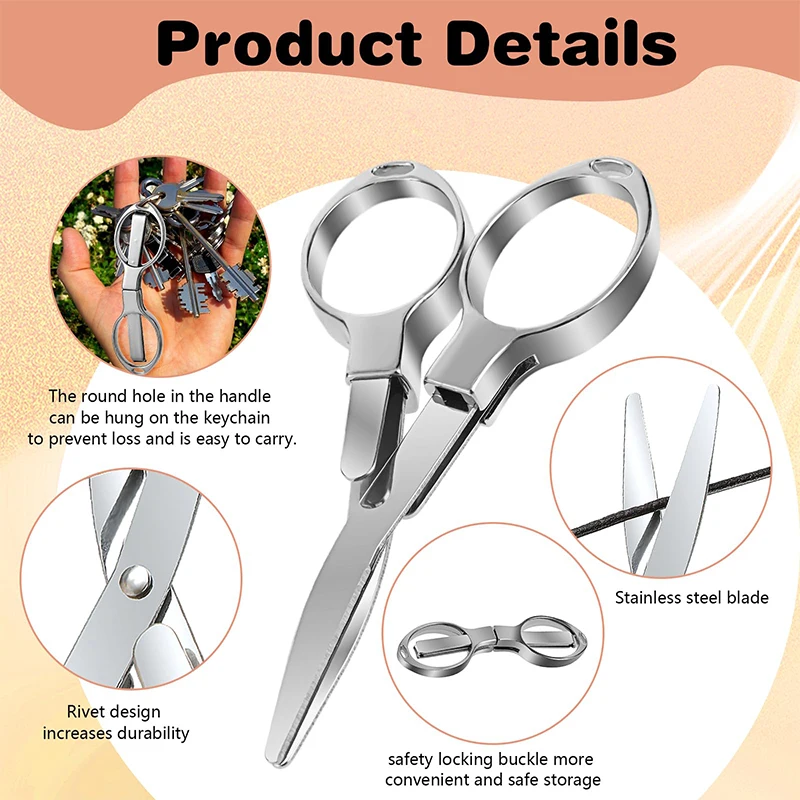 90Pcs Plastic Handle Scissors Stainless Steel Blade Folding Scissors Glasses-shaped Mini Shear Anti-Rust Telescopic Cutter