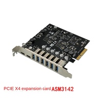 PCI-E 4X 6 Port usb 3.0 & 2port type-c expansion card PCIe USB3.1 10Gbps adapter