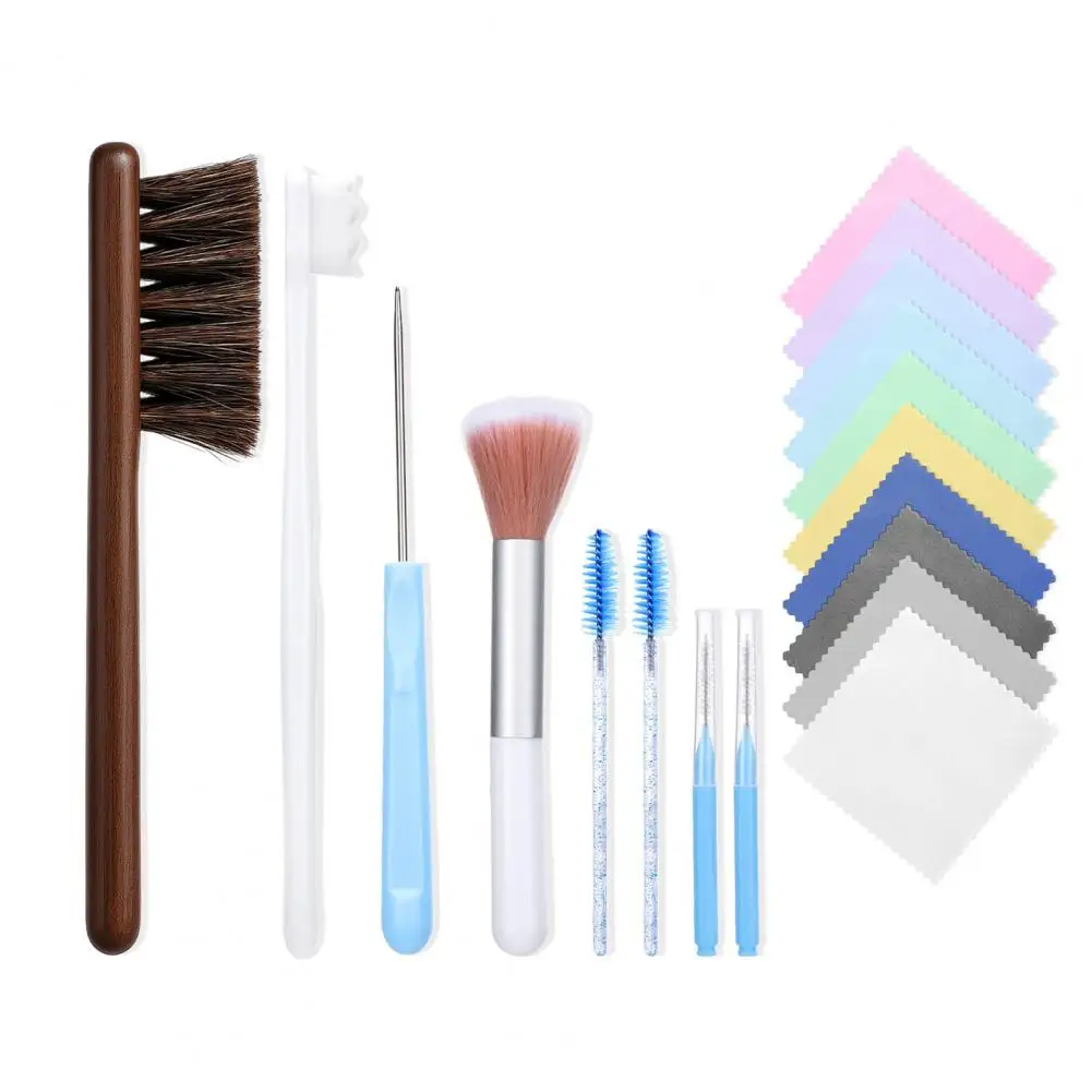 Professional Jewelry Care Kit Jewelry Kit with Gentle Brushes Polishing Cloth for Rings Earrings Jewelry Maintenance 18 Piece